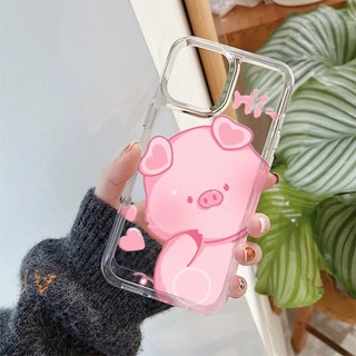 Ốp lưng Iphone X/11/13 Pro Max/14 Pro max/15 Pro Max/...dẻo trong Space in hình heo hồng