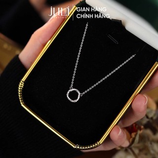 Vòng cổ bạc Nữ đính Kim Cương sáng lấp lánh - dây bằng Bạc Ý nguyên chất trắng sáng mãi | VC34 JULI