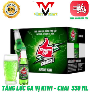 Thums up charged nước tăng lực vị kiwi thương hiệu mỹ 1 thùng 24 chai 330ml
