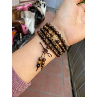 Vòng Trầm Hương size 6 li 108 hạt trầm indo thơm tự nhiên