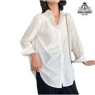 Áo sơ mi nữ fom rộng chất đũi lụa linen mặc mát mềm mịn HTPA