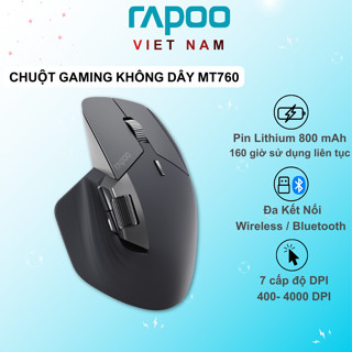 Chuột không dây Gaming Rapoo MT760 Kết nối Wireless / Bluetooth/Dây (Pin sạc:800mAh,101g ,4000DPI )