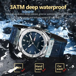Đồng hồ nam POEDAGAR 952 kiểu dáng HUBLOT CLASSIC đầy đủ lịch ngày lịch tuần, chống nước tốt.