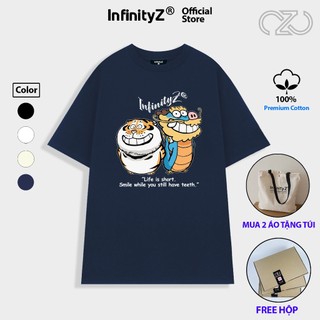 Áo Thun Local Brand InfinityZ Unisex Premium Cotton Oversized Hãy Cười Khi Còn Có Răng- INFI015