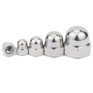 Set 10 cái m4-m10 đai ốc mũ, ecu mũ, ecu chỏm cầu inox201 m4, m5, m6, m8, m10
