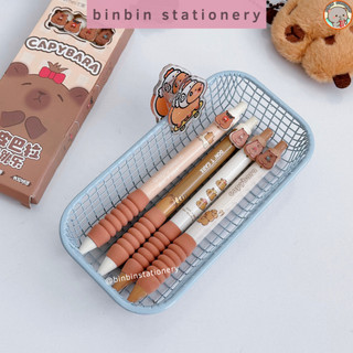 Hộp 4 bút gel Umei Capybara - Daily Life, đệm bông, ngòi kim, mực đen 0.5mm BUM-A2935