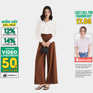 Quần nữ MARC FASHION ống suông lưng cao dây kéo sau CBMH049721