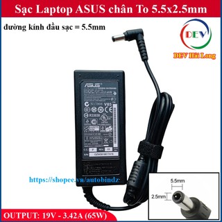 SẠC LAPTOP ASUS 19V - 3.42A (65W) Chân To 5.5x2.5mm - đường kính đầu sạc 5.5mm (ADAPTER ASUS 19V-3.42A)