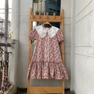 2hand đầm babydoll hoa eo 100cm dài 91cm mã 212