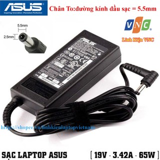 💥Sạc Laptop Asus 19V - 3.42A - 65W Chân To đường kính 5.5mm ký hiệu 5.5x2.5mm (ADAPTER ASUS 19V-3.42A)