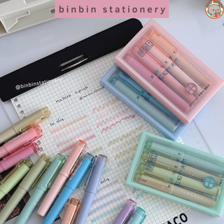 Set 4 bút highlight Mini Pocket thân mập, vỏ nhựa cứng cáp, màu sắc tươi tắn, đầu ngòi mềm, không gây chói HL06