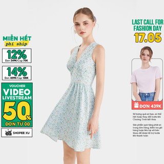 Đầm Mini MARC FASHION Hoạ Tiết Hoa Sát Cách Cổ V - CBVH044124