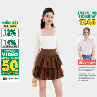 Váy Kiểu Nữ MARC FASHION Xếp Li 2 Tầng - FAQH011924