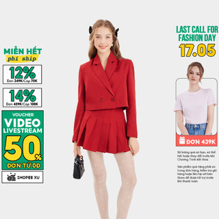 Chân váy mini tennis ngắn nữ MARC FASHION cơ bản xếp ly dáng xòe CBLT021023