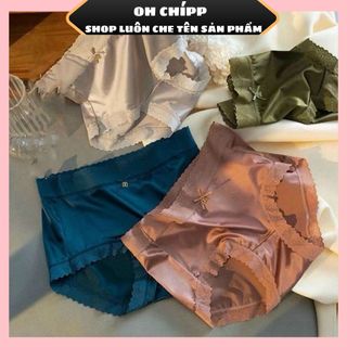 Set 10 quần lót su lụa lạnh satin cạp cao viền sóng ren mềm mại