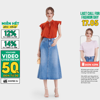 Áo Kiểu Nữ MARC FASHION Cổ Trụ Thắt Nơ Tay Cánh Tiên - CBVH104023