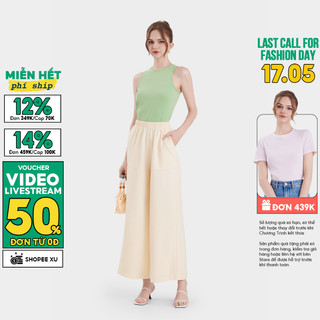 Quần dài ống rộng lưng thun nữ MARC FASHION dáng suông lưng cao hack dáng không nhăn mềm mịn mát CBMH082022