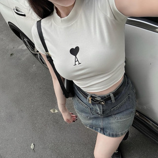 ÁO CROPTOP TRƠN TRÁI TIM CHỮ AAAAA
