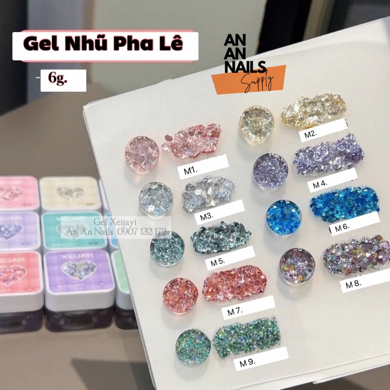 Gel nhũ pha lê hạt to siêu sáng loại mới - Gel nhĩ cao cấp An An Nails