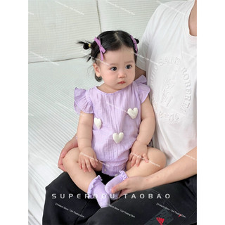 Body tím đính tim siêu xinh cho bé gái hàng QC