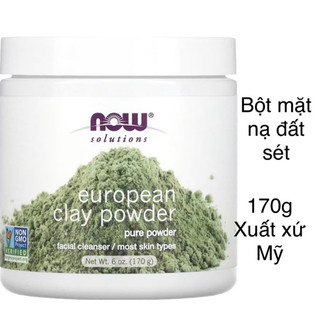 Mặt nạ bột NOW Foods, Solutions, European Clay Powder, 6 oz