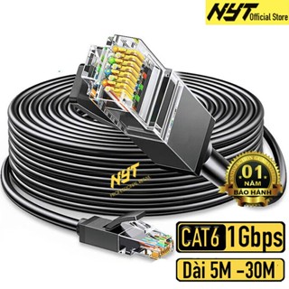 Cáp Mạng Lan Cat6 Đen Tròn Dài 5M 10M 15M 20M NYT LC6101 - Bảo Hành 12T Đổi Mới