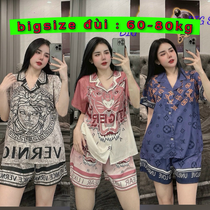BIGSIZE (60-80kg) bộ đùi lụa xước ánh kim mềm min in full 5D