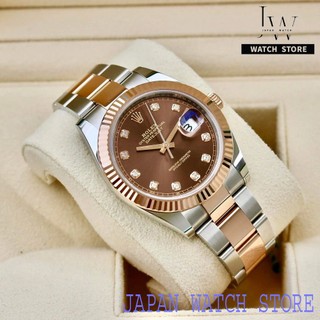 Đồng Hồ Rolex Nam Chính Hãng JAPAN WATCH Màu Nâu Dây Thép Đúc Đặc Chống Nước Tốt