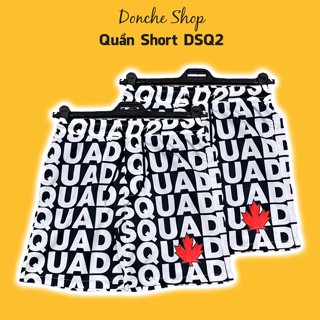 Quần Short DSQ2 Hoạ Tiết Chữ Monogram In Lá Đỏ - Quần Đùi Nam Nữ DSQUARED2 Chất Gió Cao Cấp QG010
