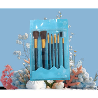 Cọ trang điểm,cọ makeup,bộ cọ trang điểm 7 cây, bộ cọ trang điểm chuyên nghiệp, cọ đánh phấn nền vỏ xanh