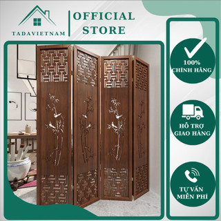 Vách bình phong, vách ngăn phòng ngủ, phòng khách nhiều mẫu, gỗ MDF phủ Melamin Màu óc chó- KT 1m75x2m
