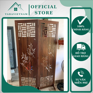 Vách bình phong, vách ngăn phòng ngủ phòng khách nhiều mẫu, chất liệu gỗ MDF phủ Melamin Màu óc chó- KT 1m75x1m