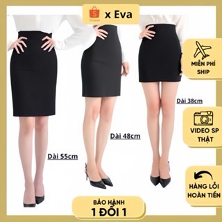 Chân váy body, Chân Váy Đen ôm, Váy Bút Chì Ngắn Ôm Body, Cạp Cao, Xẻ Sau  Chất Liệu Umi Co Giãn 4 Chiều