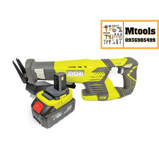 Bộ máy cưa kiem Ryobi kèm pin makita 4Ah và sạc adaptor