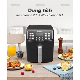 Nồi Chiên Không Dầu Sharp KF-AF55EV-BK 5.5L