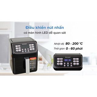 Nồi Chiên Không Dầu Sharp KF-AF55EV-BK 5.5L