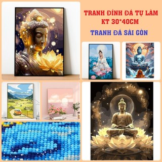(HCM) Tranh đinh đá 5D tự làm, tranh gắn đá tự hoàn thành 30*40cm - CÓ KÈM KHUNG