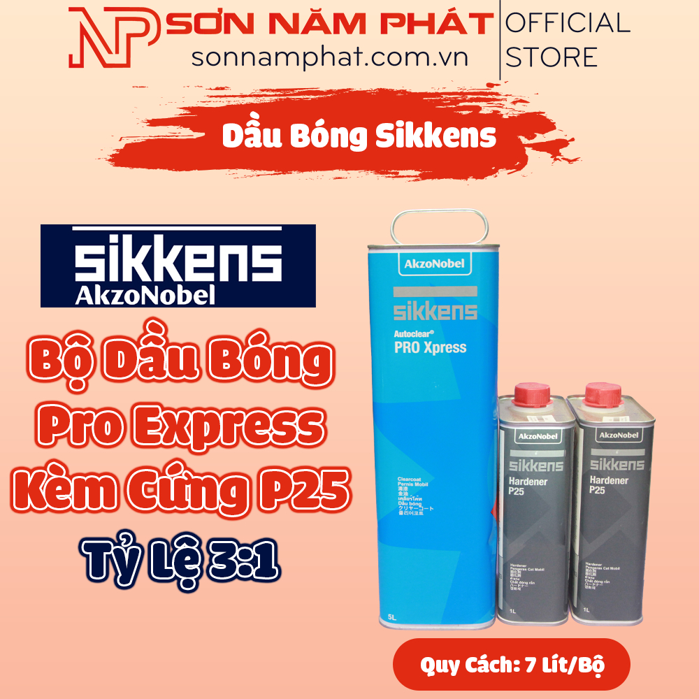 Combo 7 Lít Dầu Bóng Sikkens Pro Express Kèm Chất Làm Cứng P25 Tỷ Lệ 3:1