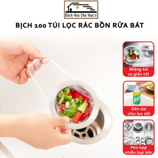 Bịch 100 Túi Lọc Rác Bồn Rửa Chén Co Giãn Tốt Phủ Kín Phù Hợp Với Nhiều Loại Bồn