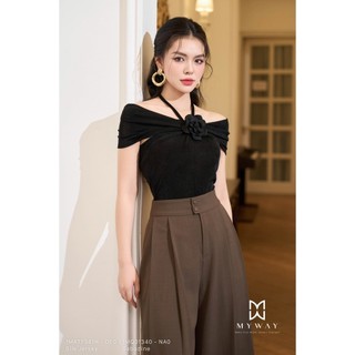 Áo Kiểu Nữ MY WAY Dáng Ôm Trễ Vai Đính Hoa Sang Trọng 1MAT7341H