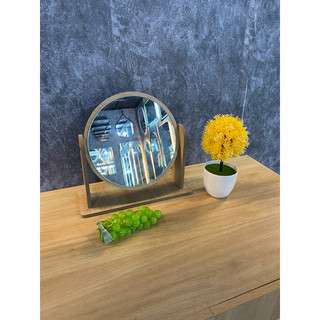 Gương để bàn trang điểm chân gỗ size TO 26x26.Mẫu tròn,vuông (SL Home)