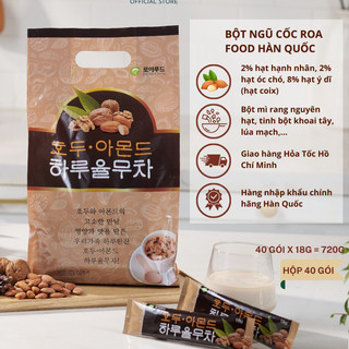 Bột ngũ cốc dinh dưỡng hạnh nhân óc chó ý dĩ roa food hàn quốc 40 gói túi lớn 720g