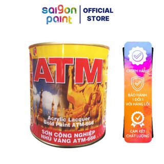 Sơn công nghiệp nhũ vàng atm-666 lon 875ml nhanh khô, bền màu - dolphinpaint.vn