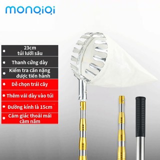 MONQIQI Dụng cụ hái trái cây, sào hái trái cây, dụng cụ cắt cành ngắn trên cao dài tới 6,5m