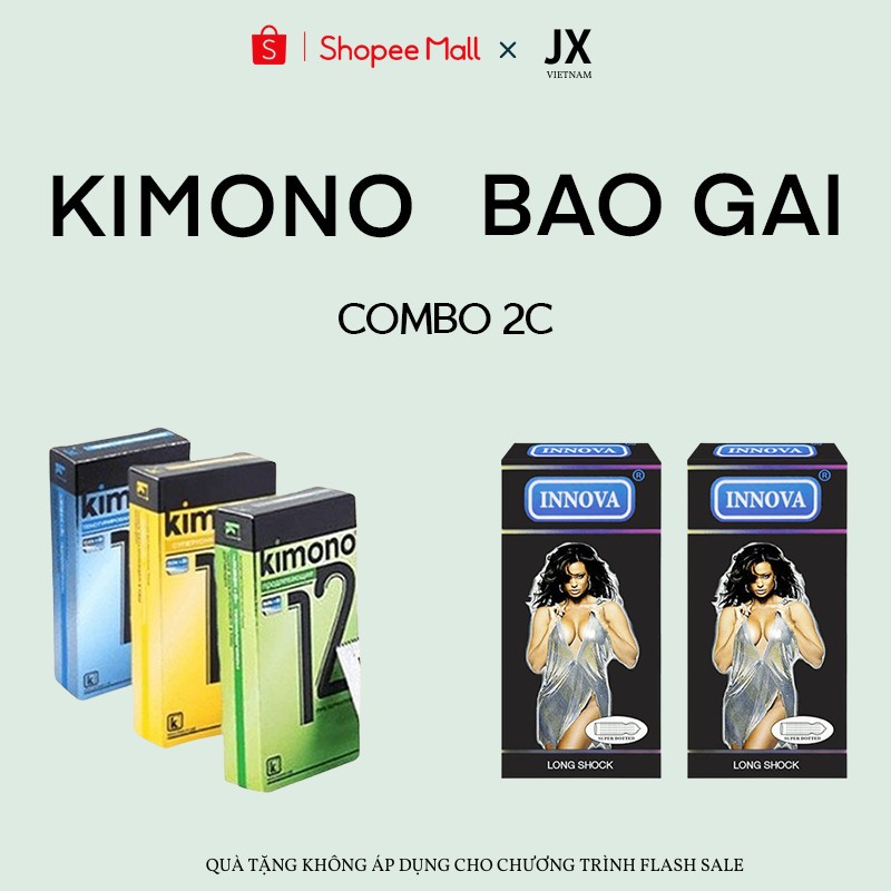 Bao cao su gai Kimono - BCS Gân Gai kéo dài - Hộp 12 chiếc