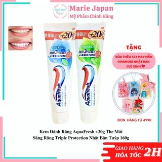 Kem Đánh Răng AquaFresh +20g The Mát Sáng Răng Triple Protection Nhật Bản Tuýp 160g