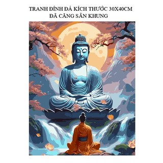 Tranh đính đá kích thước 30*40cm - tranh gắn đá diy -tranh đính đá 5d tự hoàn thành