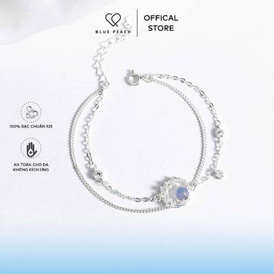 Lắc Tay Bạc Blue Peach Blue Glitter Moon VN - Violet LT634