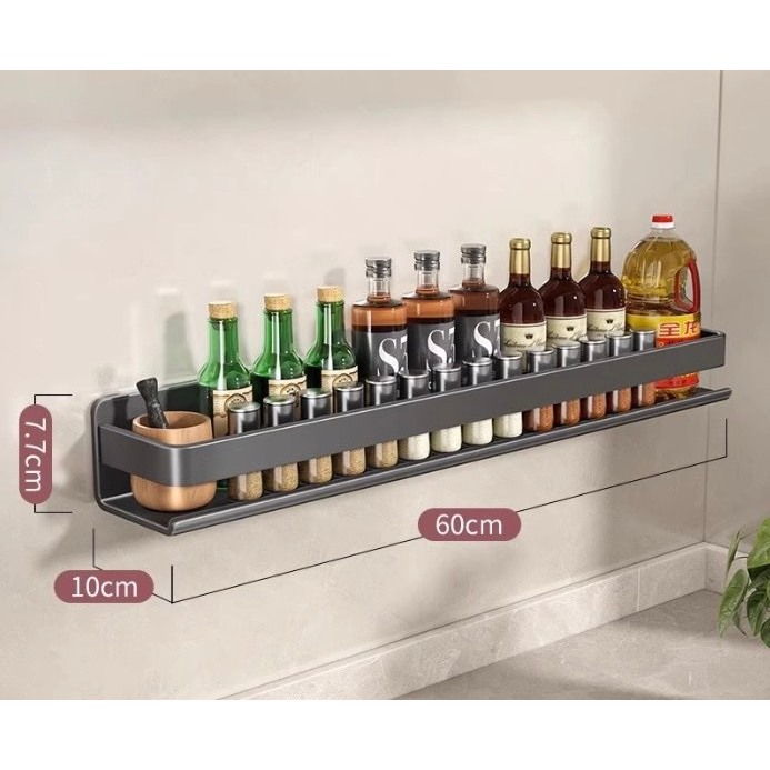 Kệ bếp đa năng,kệ để gia vị nhà bếp, giá đựng gia vị, giá đựng đồ treo tường không đục lỗ