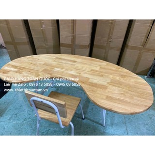 Bàn Bán Nguyệt Gỗ Mầm Non Chân Gấp Cho Bé